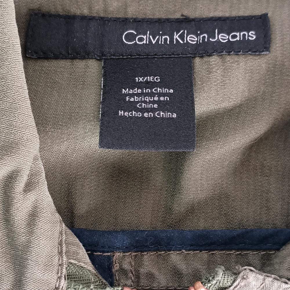 Calvin Klein Women’s Studded Full Zip 3/4 Roll Sleeve Military Jacket Indie - Picture 5 of 14